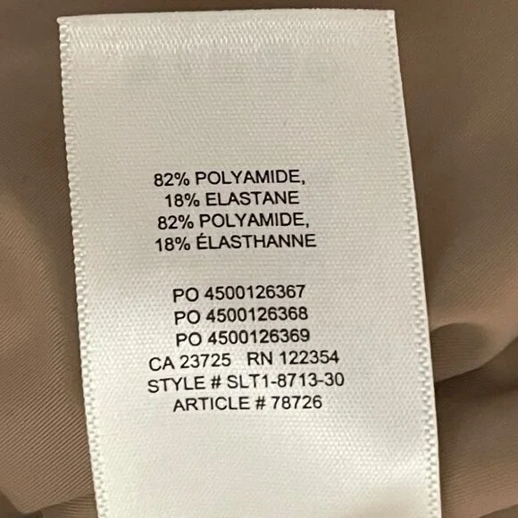 TEN by Babaton Small Tan Long Sleeve Mock Neck Ruch Detail Bodycon Dress - Picture 6 of 6